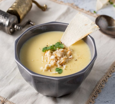 Сырный крем суп с гренками