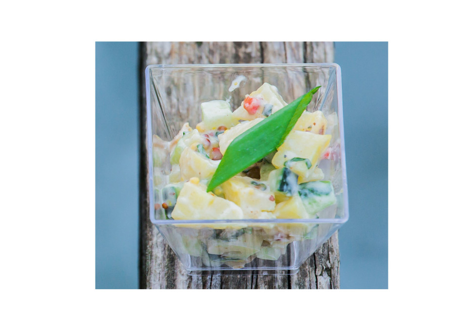 Салат картофельный с огурцом и горчицей 