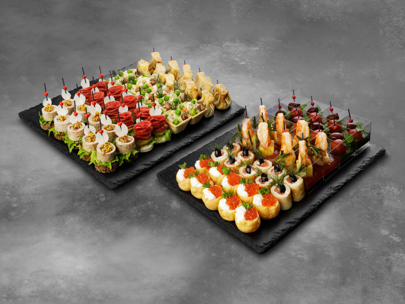 Сет №1 Ассорти канапе и холодных закусок из мяса и рыбы (76 шт., для 5-10 гостей)