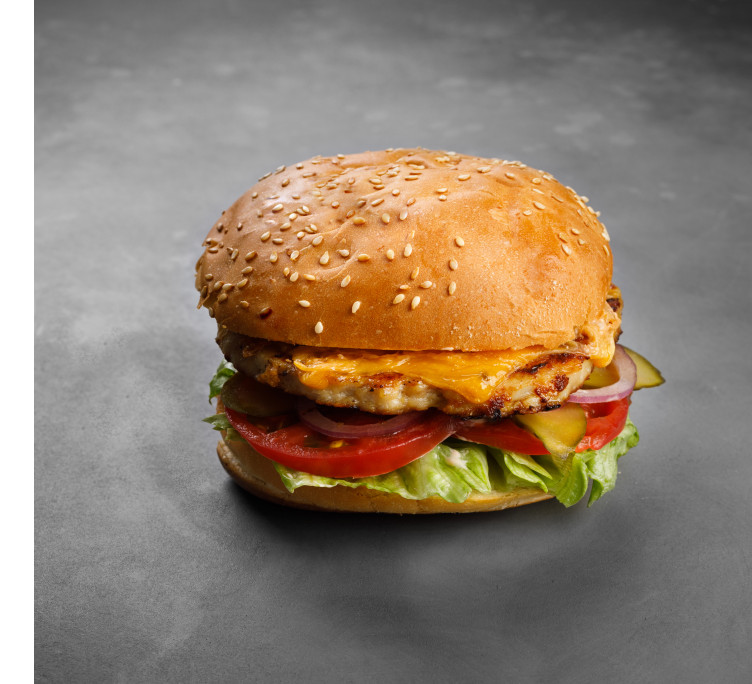 Бургер с куриной котлетой 