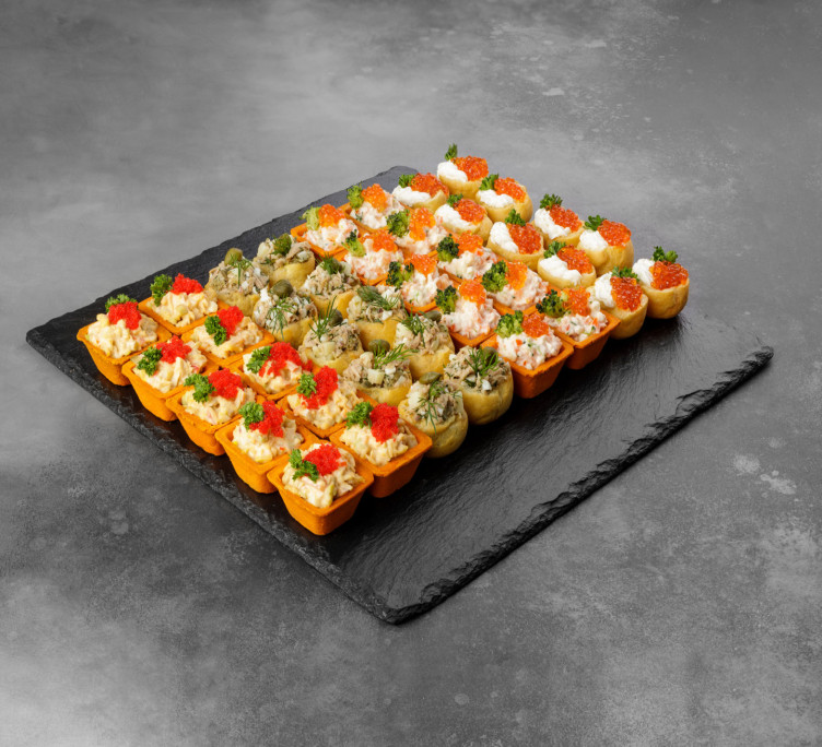 «Салатики с дарами моря»  (40 шт., 4 вида)