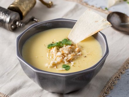 Сырный крем суп с гренками